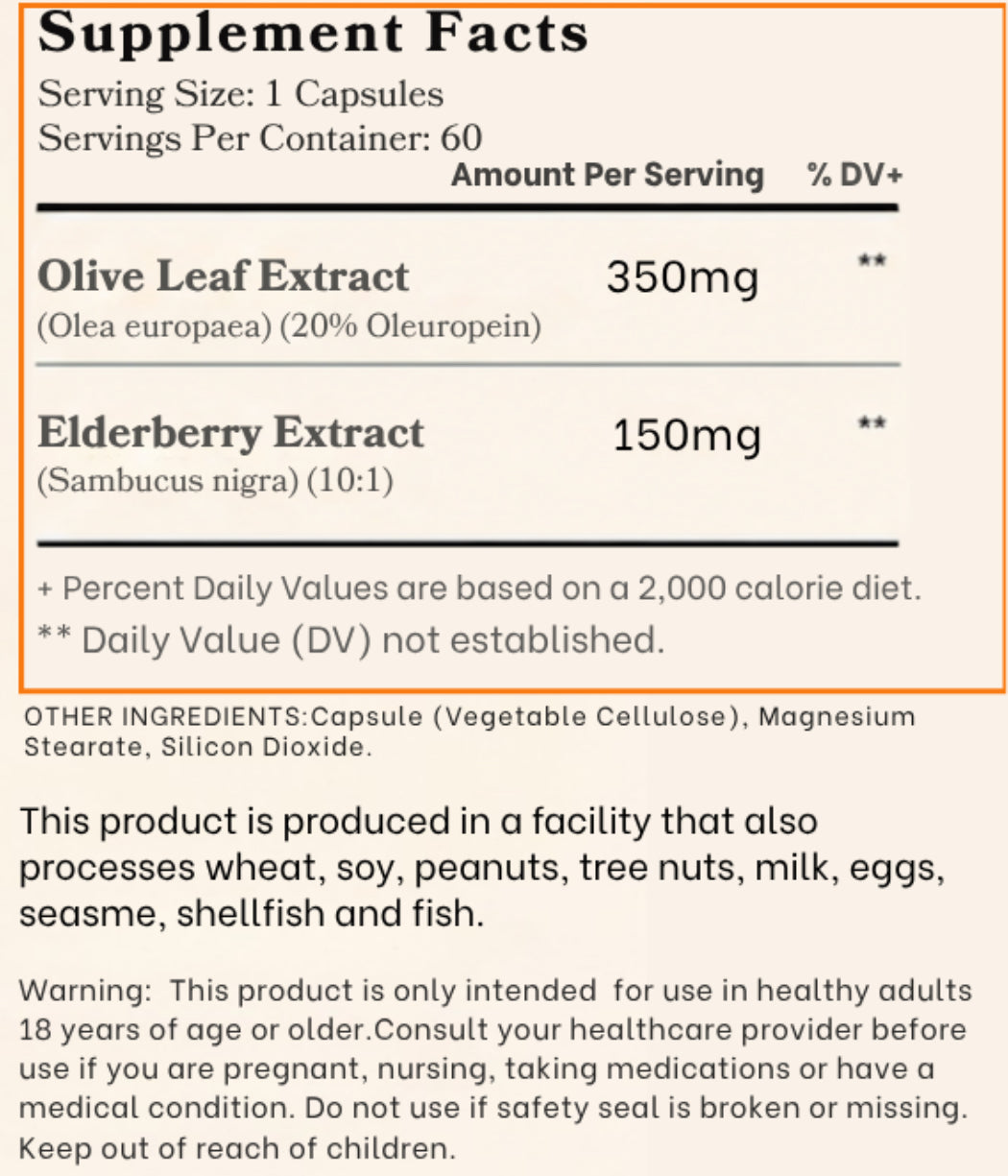 Supplement facts label